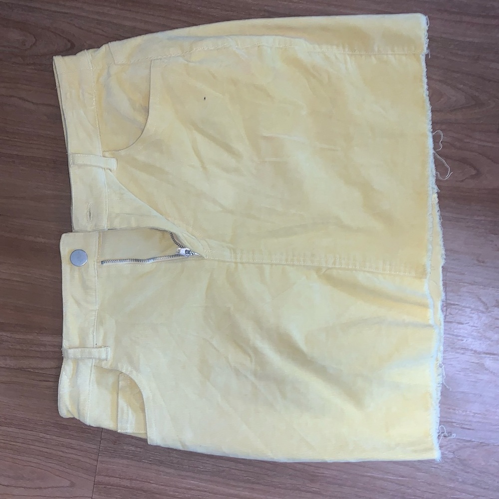 Yellow corduroy skirt